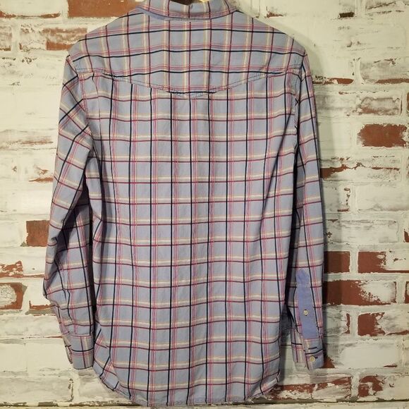 Tommy Bahama Blue Plaid Button Down M - Picture 8 of 9